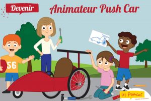 Animateur Push Car - Carte postale Les Francas