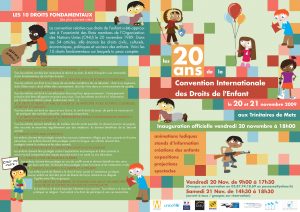 Dépliant flyer brochure pour la Convention Internationale des Droits de l'Enfant pour la ville de Metz 57 Lorraine